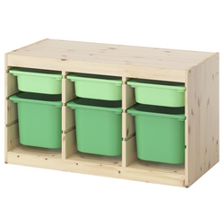 Стеллаж Ikea Trofast 6 контейнеров 93x44x52 (Сосна/Зеленый) Thumb