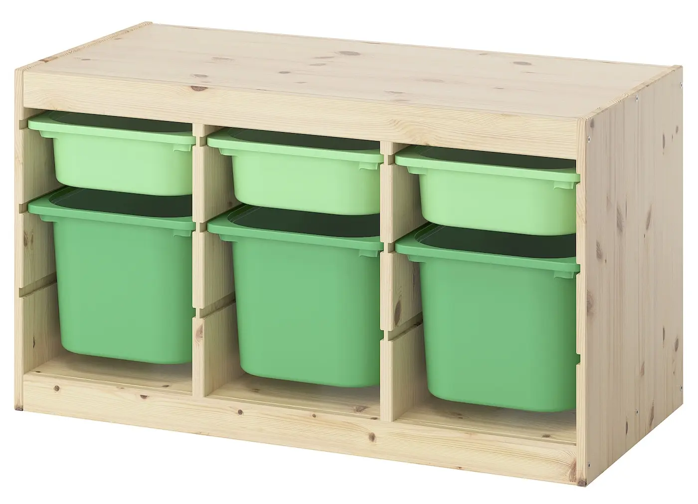 Стеллаж Ikea Trofast 6 контейнеров 93x44x52 (Сосна/Зеленый)