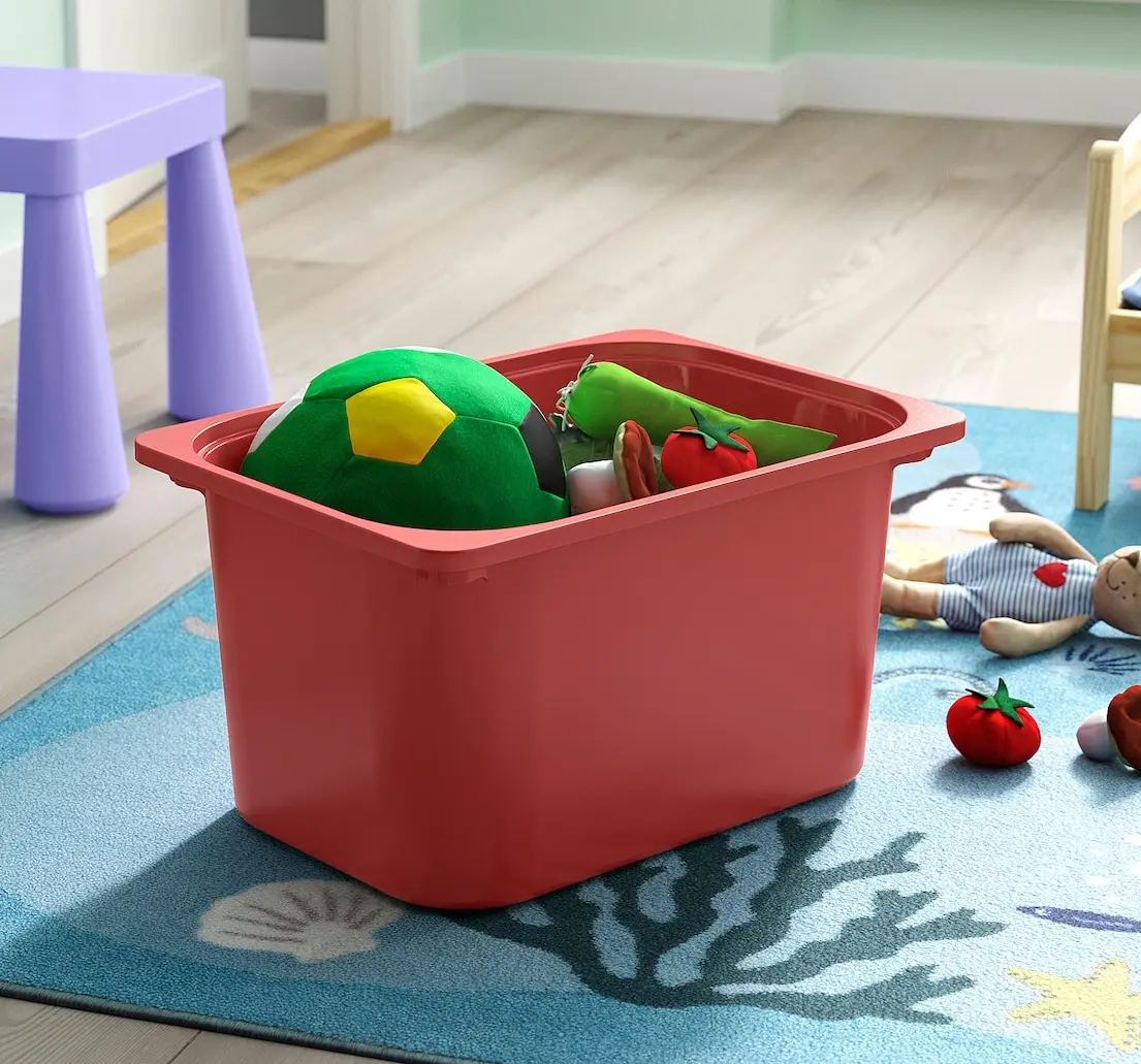 Стеллаж Ikea Trofast 6 контейнеров 94x44x91 (Сосна/Белый/Красный) - 6