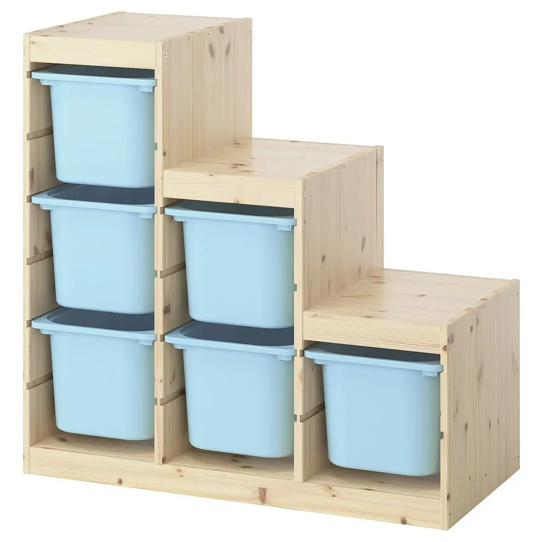 Etajera Ikea Trofast 6 cutii 94x44x91 (Pin/Bleu)