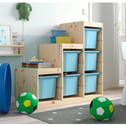 Стеллаж Ikea Trofast 6 контейнеров 94x44x91 (Сосна/Голубой)