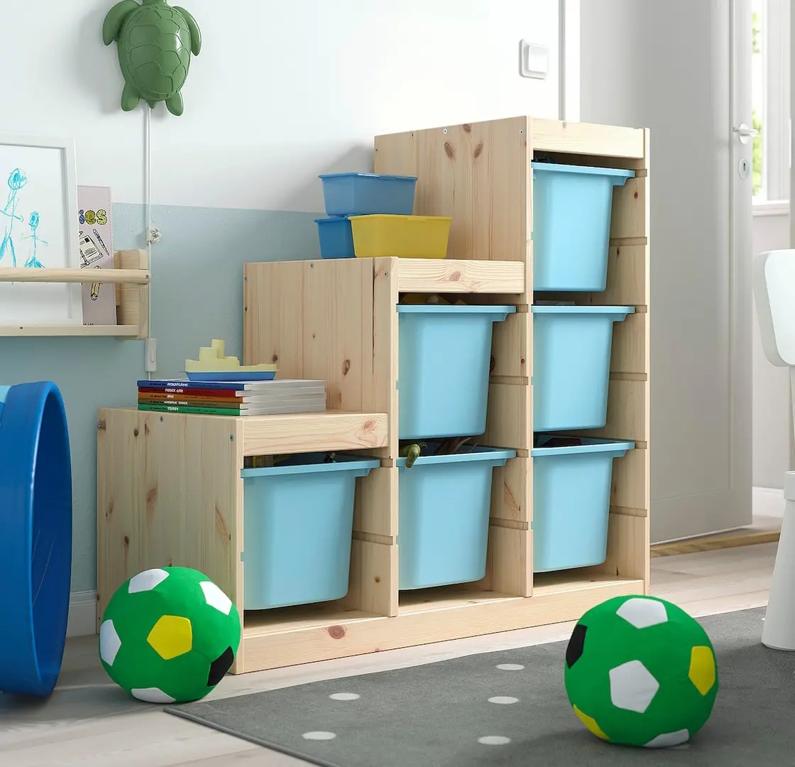 Etajera Ikea Trofast 6 cutii 94x44x91 (Pin/Bleu)