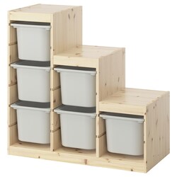 Etajera Ikea Trofast 6 cutii 94x44x91 (Pin/Gri) Thumb