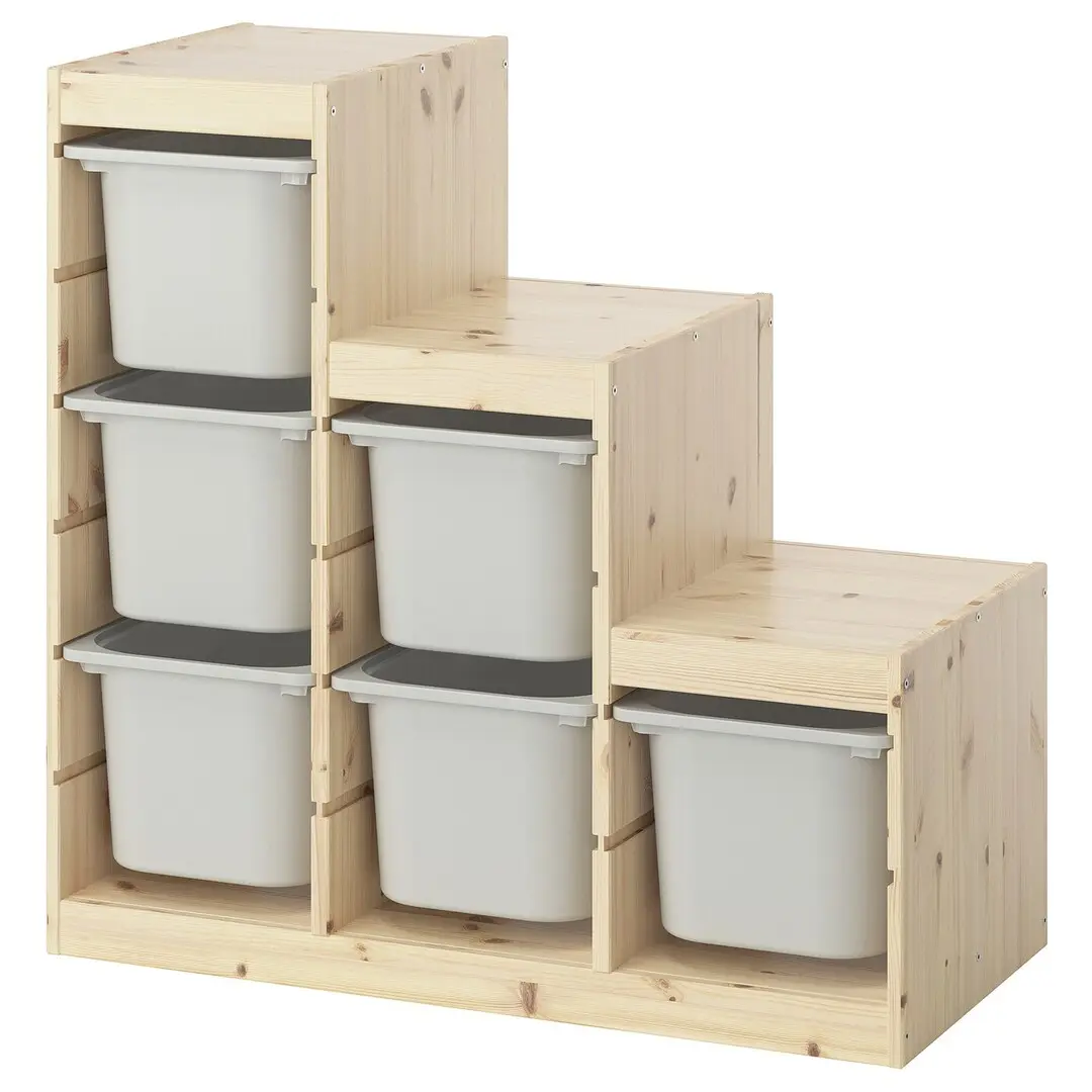 Etajera Ikea Trofast 6 cutii 94x44x91 (Pin/Gri)
