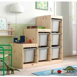 Etajera Ikea Trofast 6 cutii 94x44x91 (Pin/Gri)