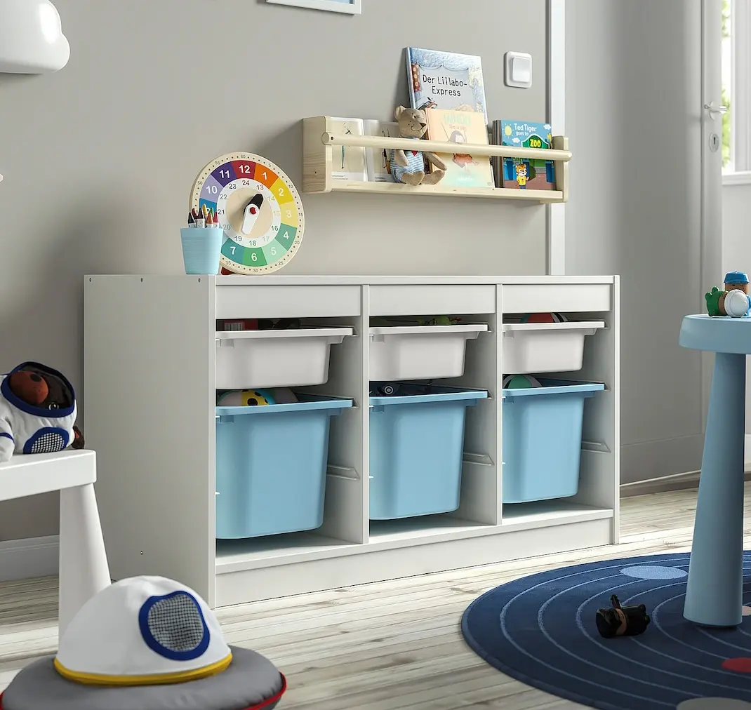 Стеллаж Ikea Trofast 6 контейнеров 99x44x56 (Белый/Голубой)