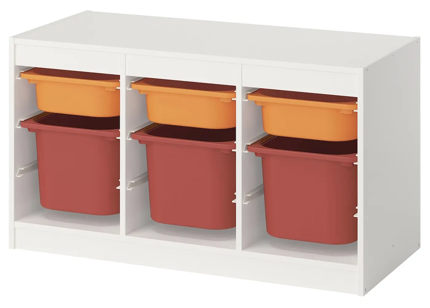 Стеллаж Ikea Trofast 6 контейнеров 99x44x56 (Белый/Оранжевый/Красный) - 2