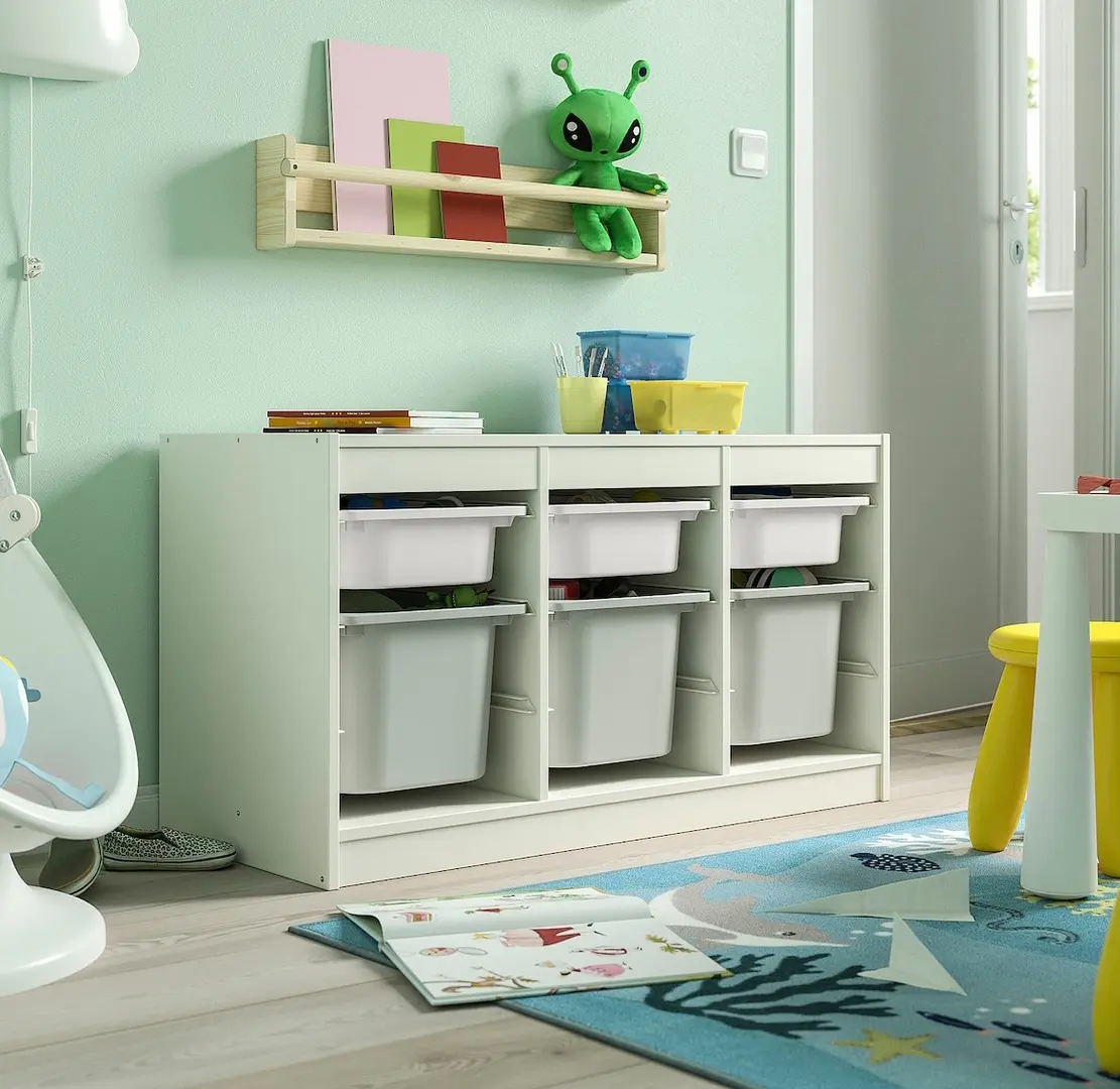 Etajera Ikea Trofast 6 cutii 99x44x56 (Alb/Gri)