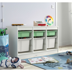 Стеллаж Ikea Trofast 6 контейнеров 99x44x56 (Белый/Светло-зеленый)