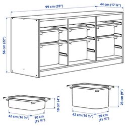 Стеллаж Ikea Trofast 6 контейнеров 99x44x56 (Белый/Светло-зеленый) Thumb