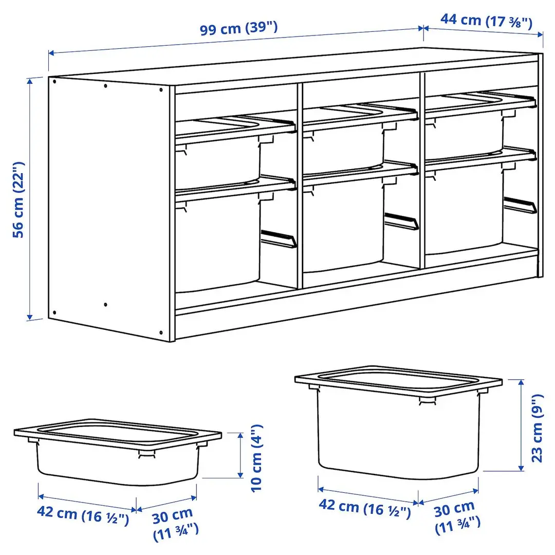 Стеллаж Ikea Trofast 6 контейнеров 99x44x56 (Белый/Светло-зеленый) - 7