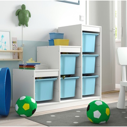 Стеллаж Ikea Trofast 6 контейнеров 99x44x94 (Белый/Голубой)