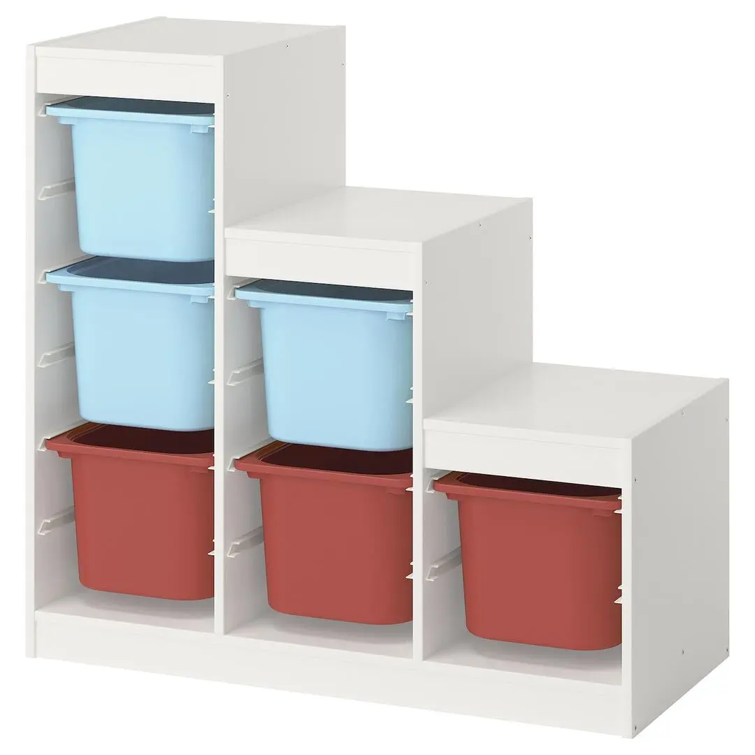 Etajera Ikea Trofast 6 cutii 99x44x94 (Alb/Bleu/Rosu)