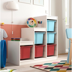 Стеллаж Ikea Trofast 6 контейнеров 99x44x94 (Белый/Голубой/Красный)