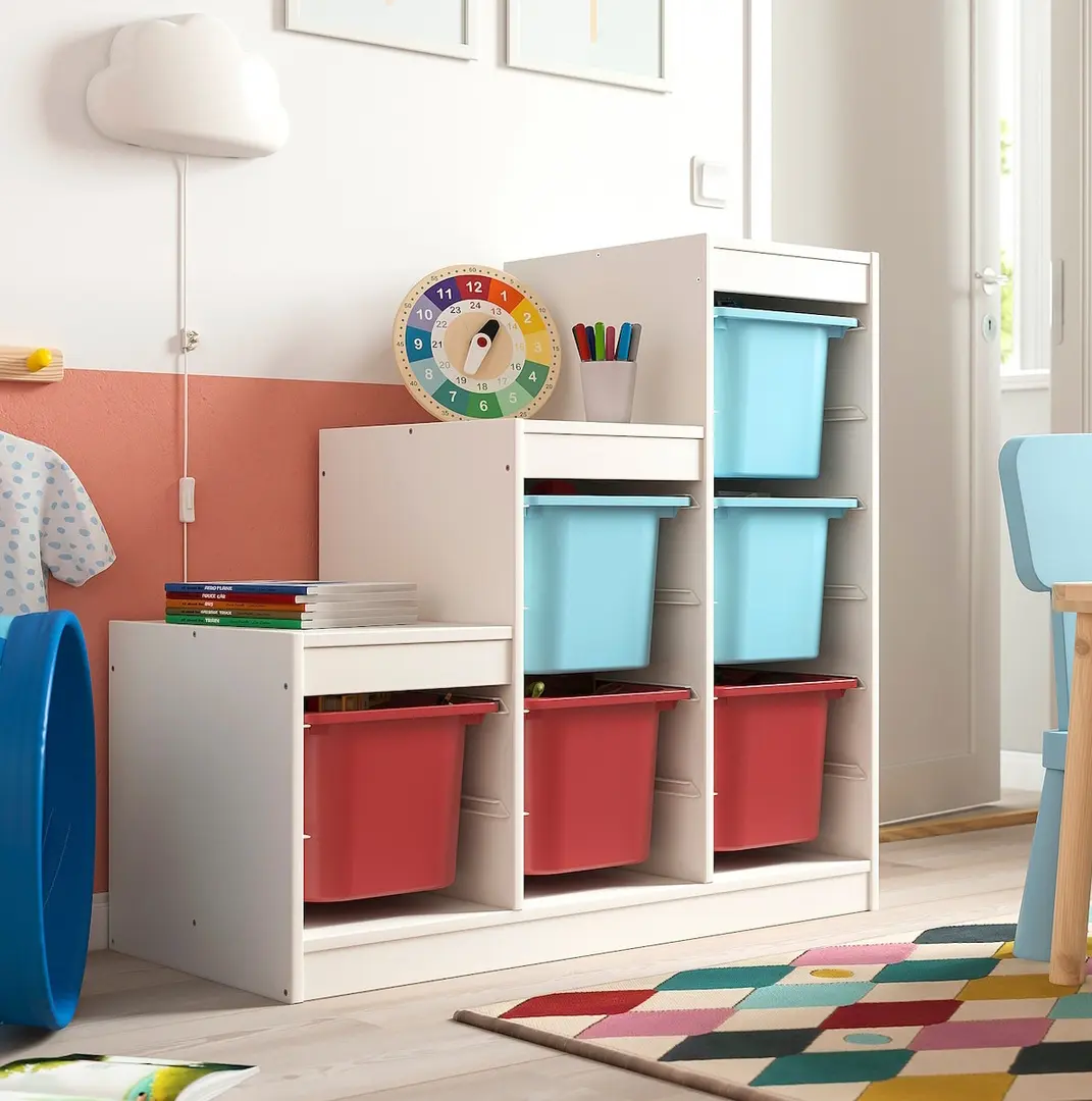 Etajera Ikea Trofast 6 cutii 99x44x94 (Alb/Bleu/Rosu)