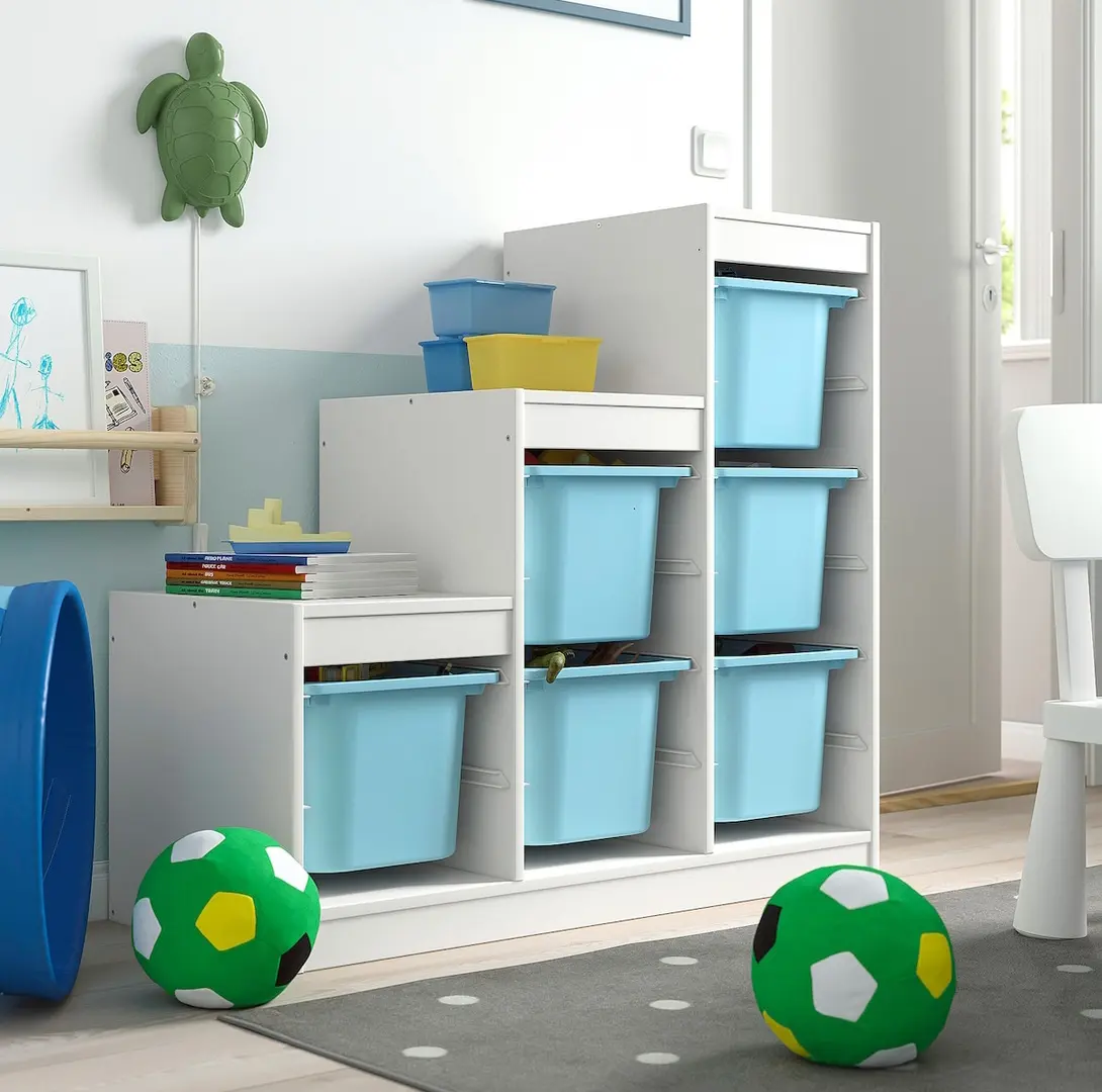 Стеллаж Ikea Trofast 6 контейнеров 99x44x94 (Белый/Голубой)