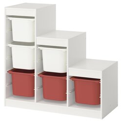 Etajera Ikea Trofast 6 cutii 99x44x94 (Alb/Rosu) Thumb