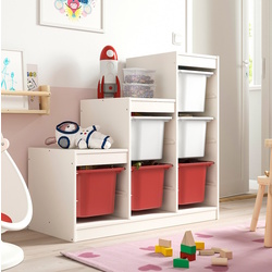 Etajera Ikea Trofast 6 cutii 99x44x94 (Alb/Rosu)