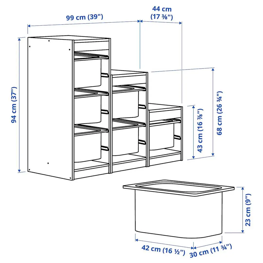 Etajera Ikea Trofast 6 cutii 99x44x94 (Alb/Rosu) - 8
