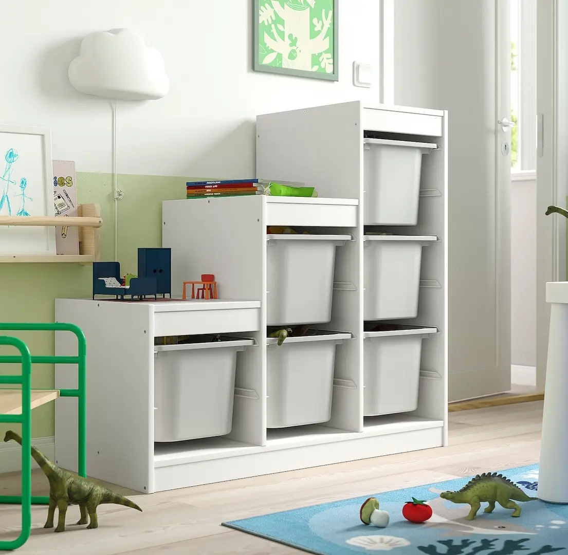 Стеллаж Ikea Trofast 6 контейнеров 99x44x94 (Белый/Серый)