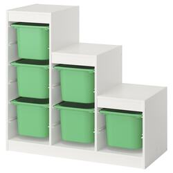 Etajera Ikea Trofast 6 cutii 99x44x94 (Alb/Verde) Thumb