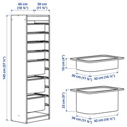 Etajera Ikea Trofast 7 cutii 46x30x145 (Alb) Thumb