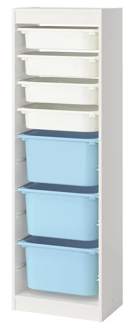 Стеллаж Ikea Trofast 7 контейнеров 46x30x145 (Белый/Голубой)