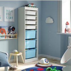 Стеллаж Ikea Trofast 7 контейнеров 46x30x145 (Белый/Голубой)