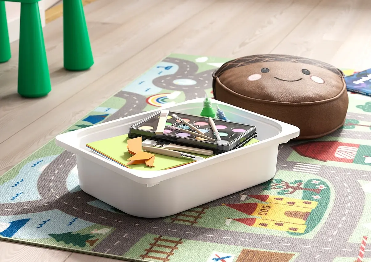 Стеллаж Ikea Trofast 7 контейнеров 46x30x145 (Белый/Красный)