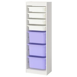 Etajera Ikea Trofast 7 cutii 46x30x145 (Alb/Lila) Thumb