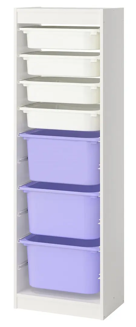 Etajera Ikea Trofast 7 cutii 46x30x145 (Alb/Lila)
