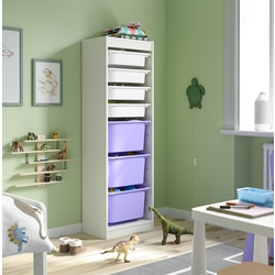 Стеллаж Ikea Trofast 7 контейнеров 46x30x145 (Белый/Лиловый)