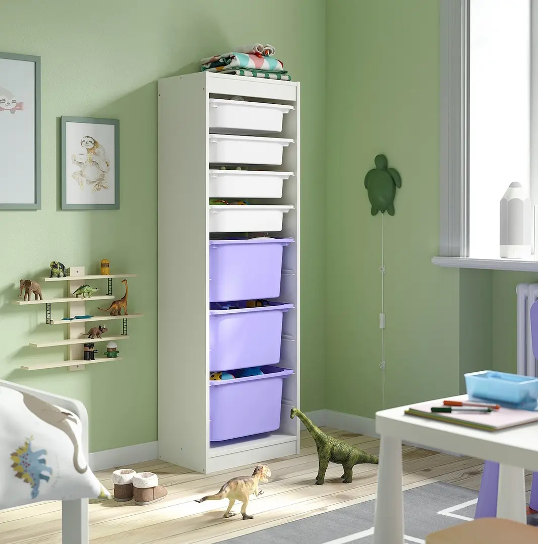 Etajera Ikea Trofast 7 cutii 46x30x145 (Alb/Lila)