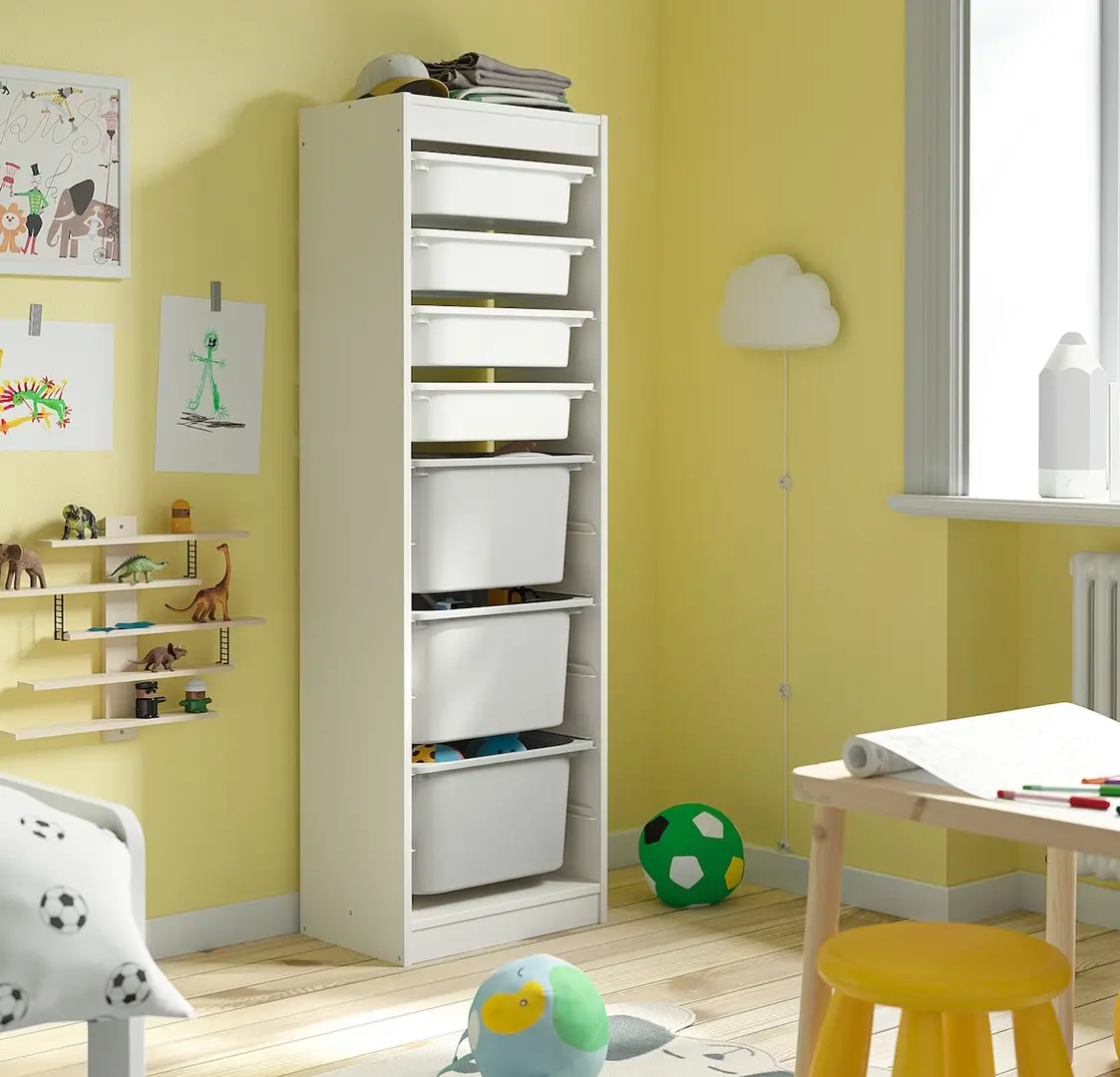 Etajera Ikea Trofast 7 cutii 46x30x145 (Alb/Gri)