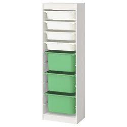 Etajera Ikea Trofast 7 cutii 46x30x145 (Alb/Verde) Thumb