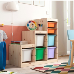 Стеллаж Ikea Trofast 7 контейнеров 94x44x91 (Сосна/Разноцветный)