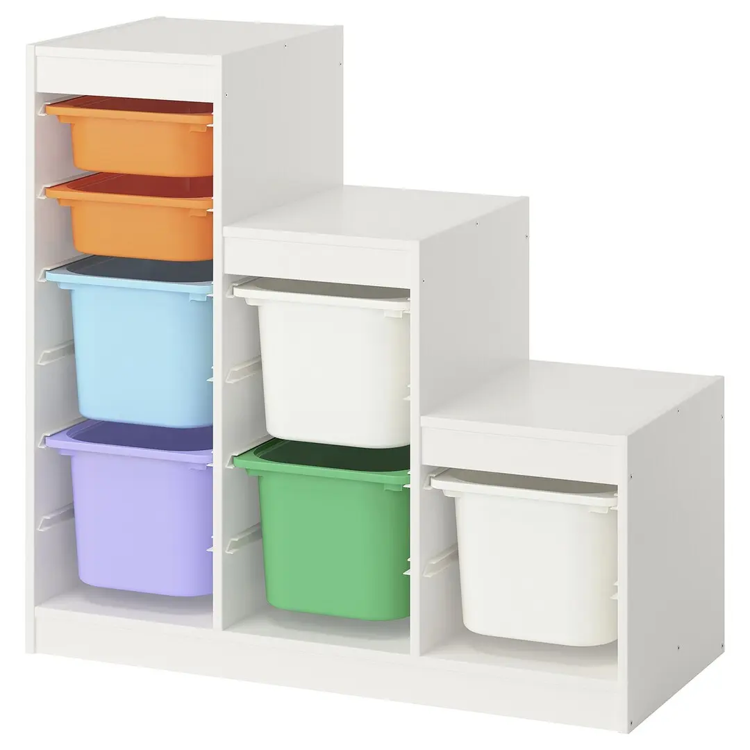 Etajera Ikea Trofast 7 cutii 99x44x94 (Alb/Multicolor)