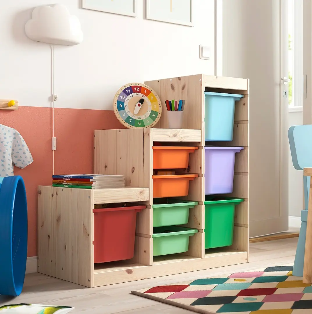 Etajera Ikea Trofast 8 cutii 94x44x91 (Pin/Multicolor)