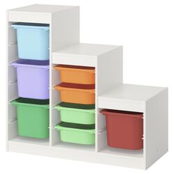 Etajera Ikea Trofast 8 cutii 99x44x94 (Alb/Multicolor) Thumb