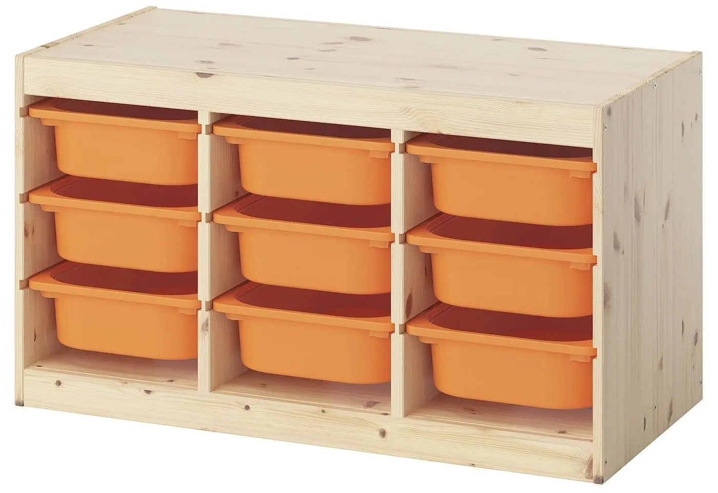 Etajera Ikea Trofast 9 containere 93x44x52 (Natural/Portocaliu-deschis)