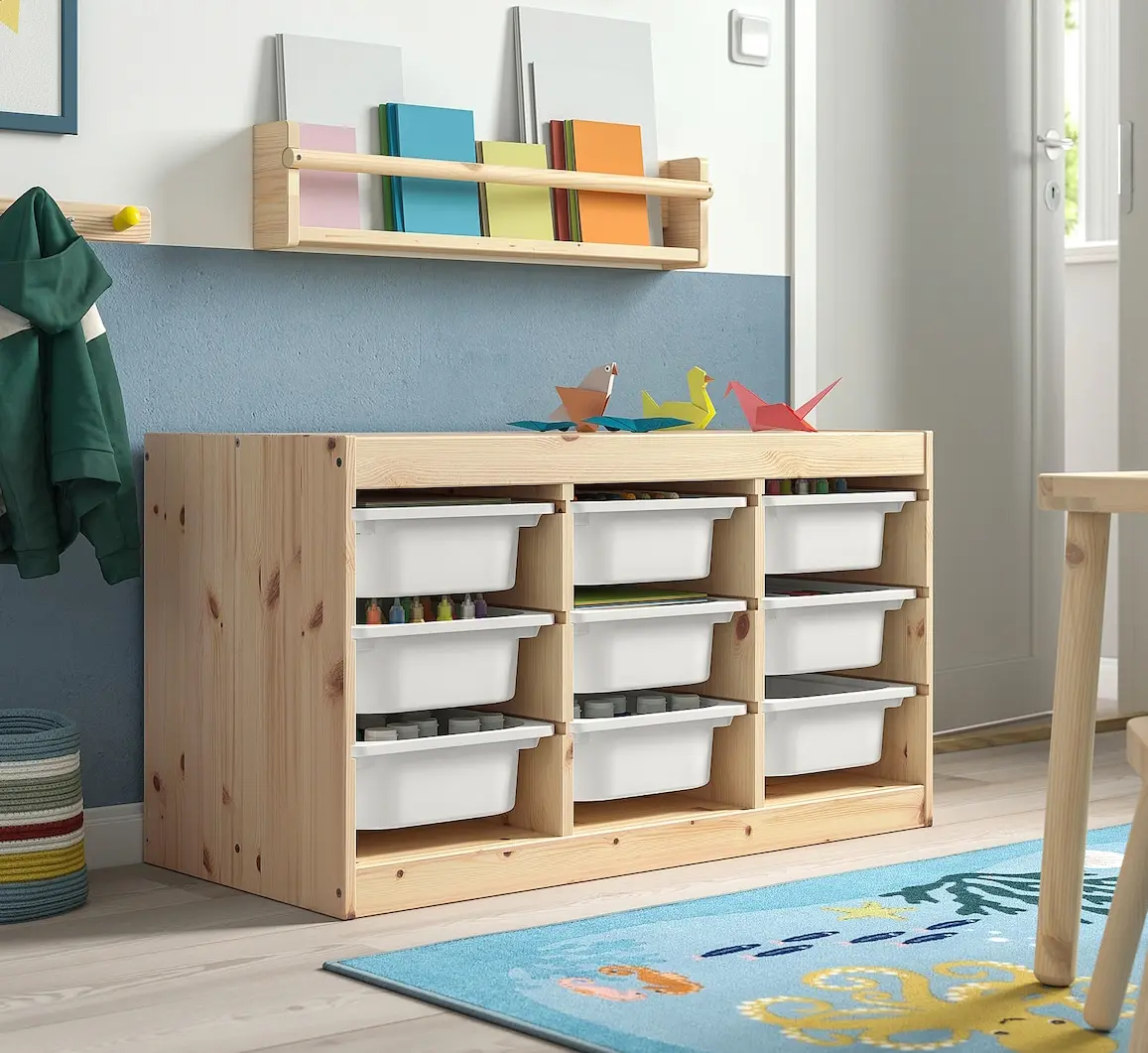 Etajera Ikea Trofast 9 cutii 93x44x52 (Pin/Alb)