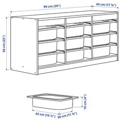 Etajera Ikea Trofast 9 containere 99x44x56 (Alb/Portocaliu-deschis) Thumb
