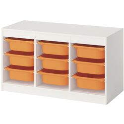 Etajera Ikea Trofast 9 containere 99x44x56 (Alb/Portocaliu-deschis) Thumb