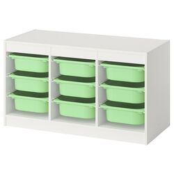 Etajera Ikea Trofast 9 containere 99x44x56 (Alb/Verde-deschis) Thumb