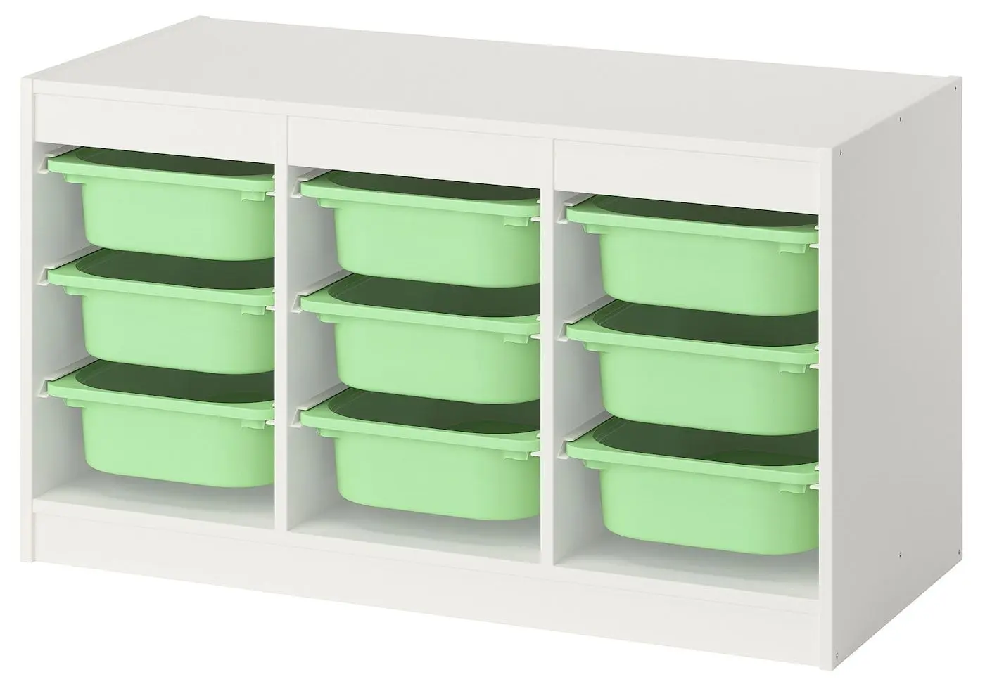 Etajera Ikea Trofast 9 containere 99x44x56 (Alb/Verde-deschis)
