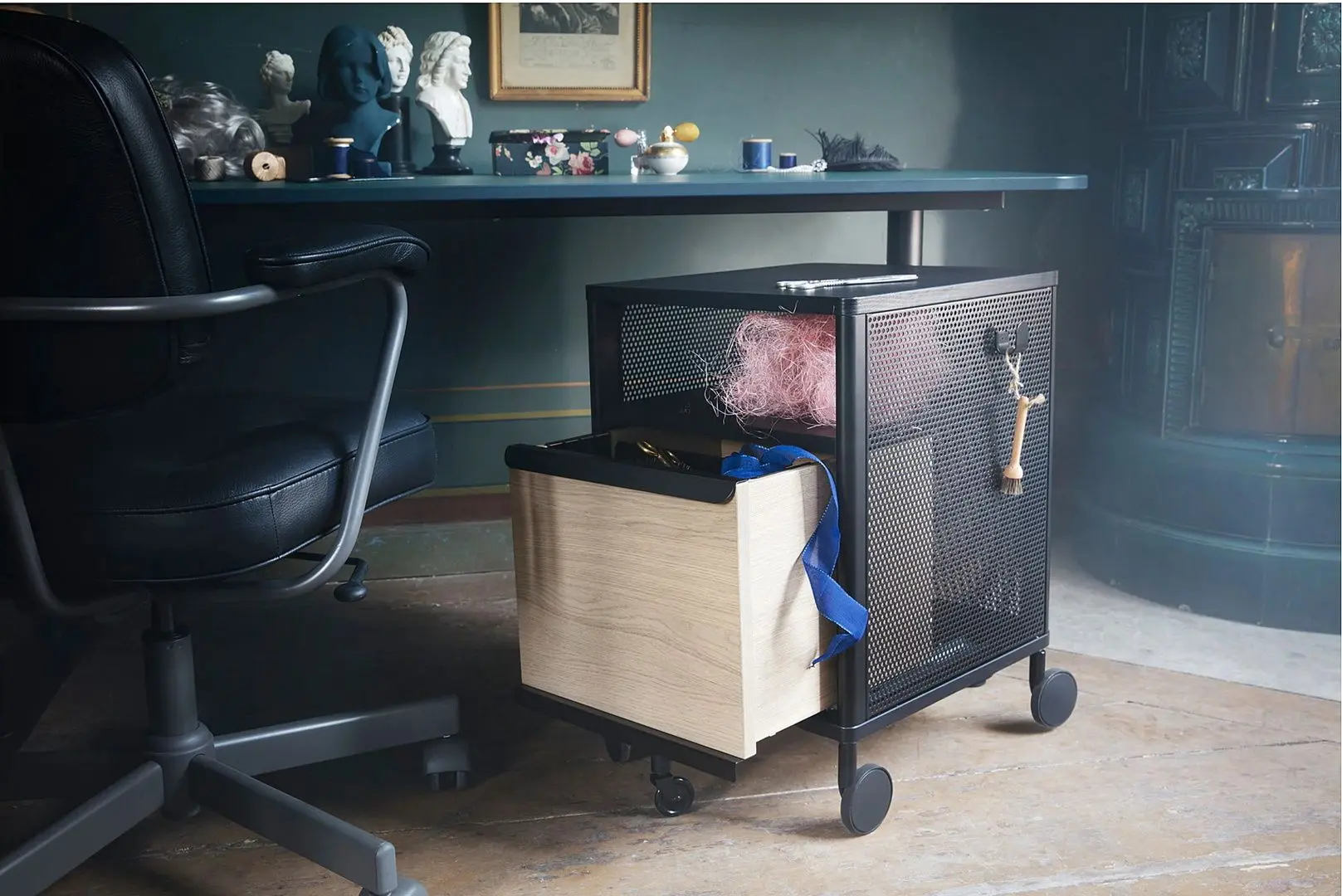 Tumba Ikea Bekant cu rotile/plasa de sarma 41x101 (Negru) - 7