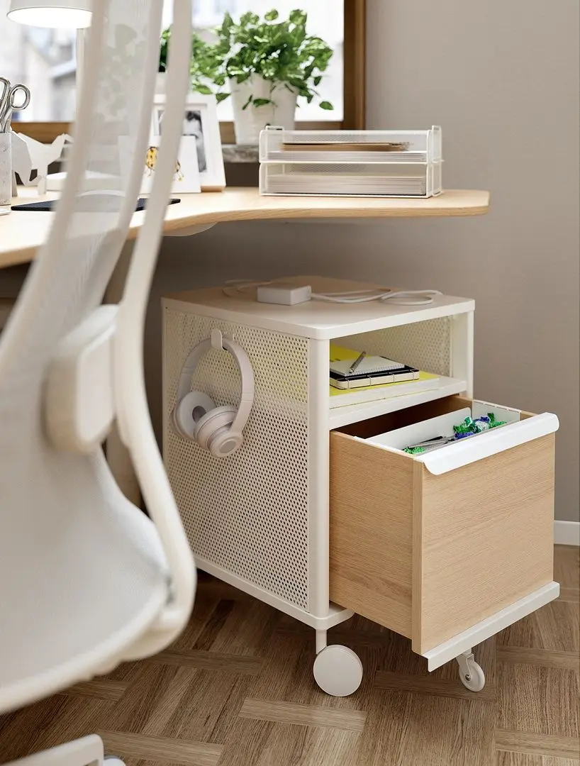 Tumba Ikea Bekant cu rotile/plasa de sarma 41x61 (Alb) - 4