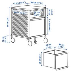 Tumba Ikea Bekant cu rotile/plasa de sarma 41x61 (Alb) Thumb