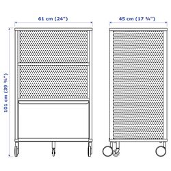 Tumba Ikea Bekant cu rotile/plasa de sarma 61x101 (Alb) Thumb