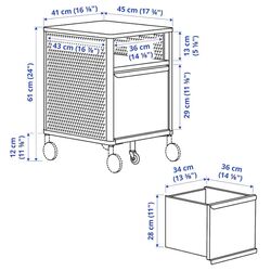 Tumba Ikea Bekant cu incuietoare/plasa de sarma/4 roti 41x61 (Alb) Thumb